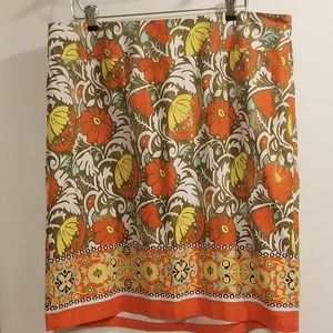 Cato Orange & Green Printed Skirt